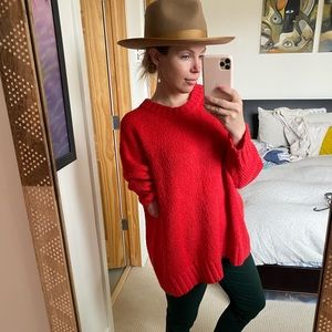 Oversized arrow knit sweater